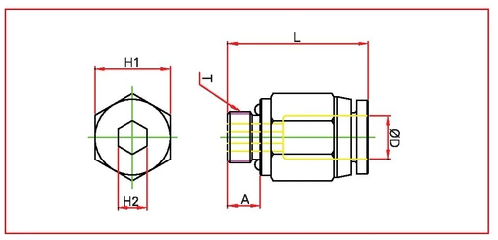 PC male straight Diagram