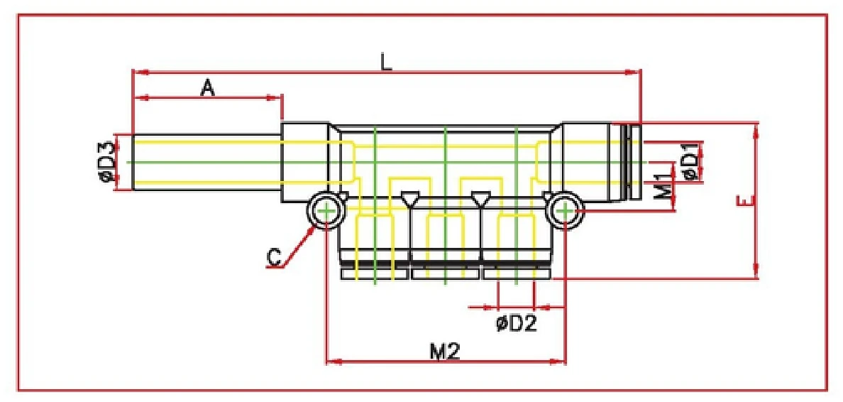 PKJ reducer triple branch union Diagram