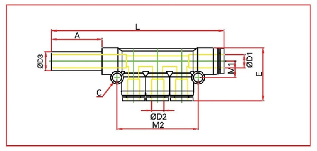 PKJ reducer triple branch union Inch System Diagram