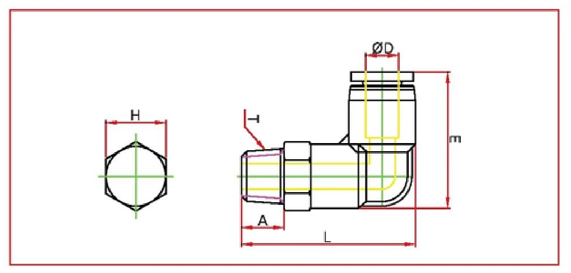 PL male elbow Diagram