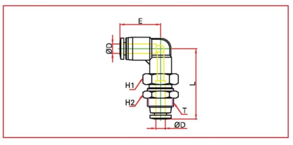 PLM bulkhead union elbow Diagram