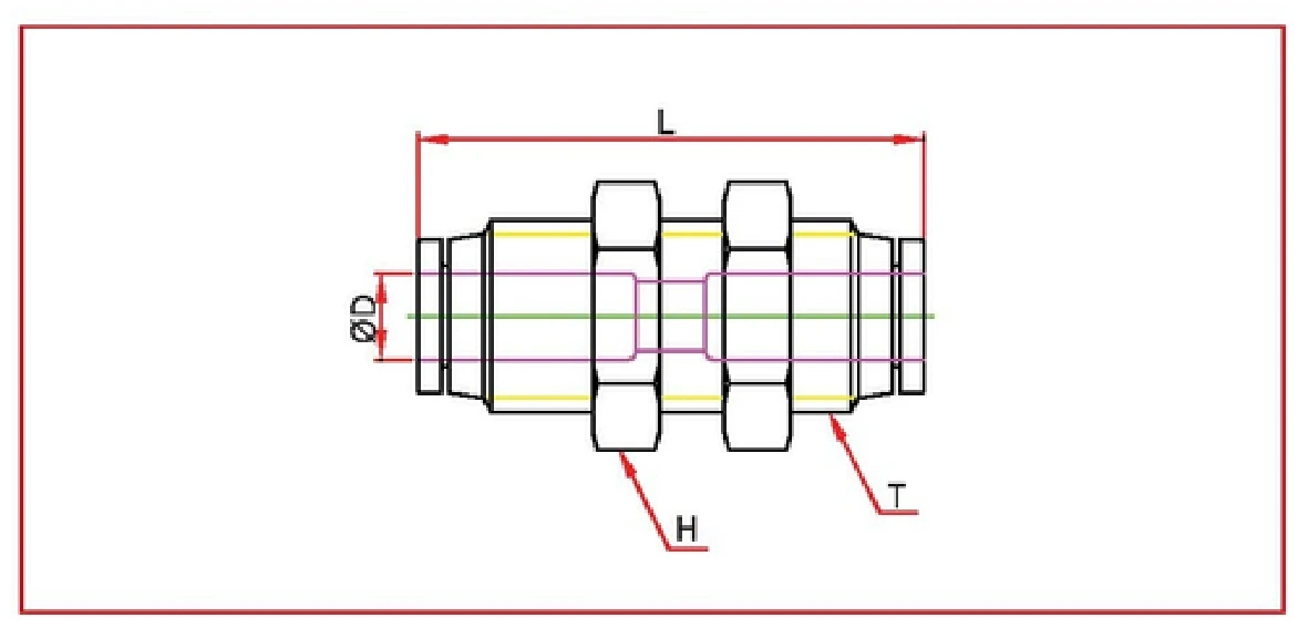 PMM bulkhead union Inch System Diagram