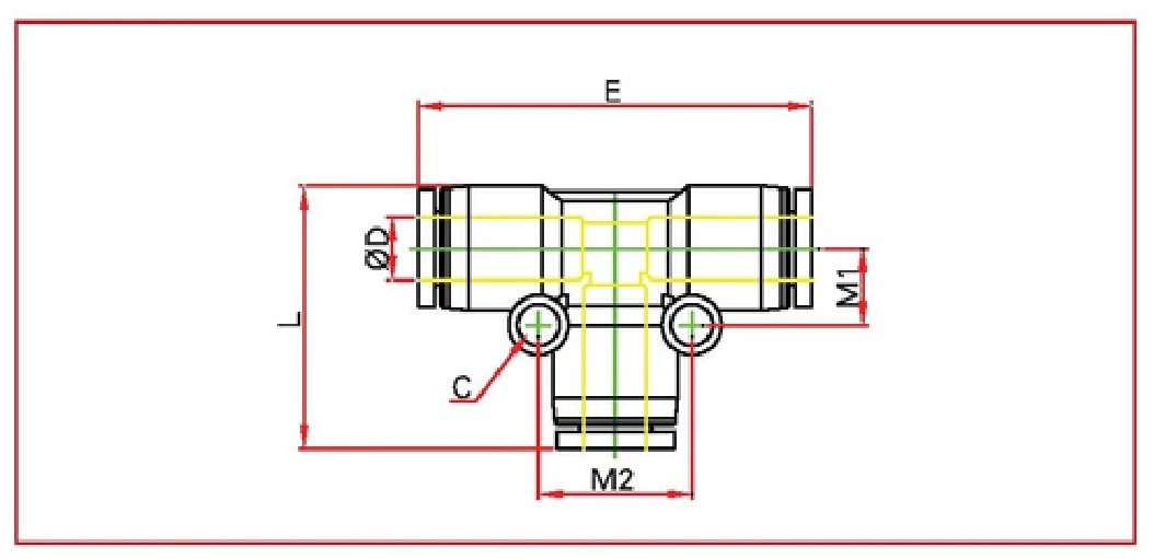 PUT union tee Diagram